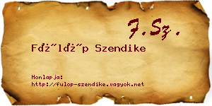 Fülöp Szendike névjegykártya