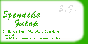 szendike fulop business card